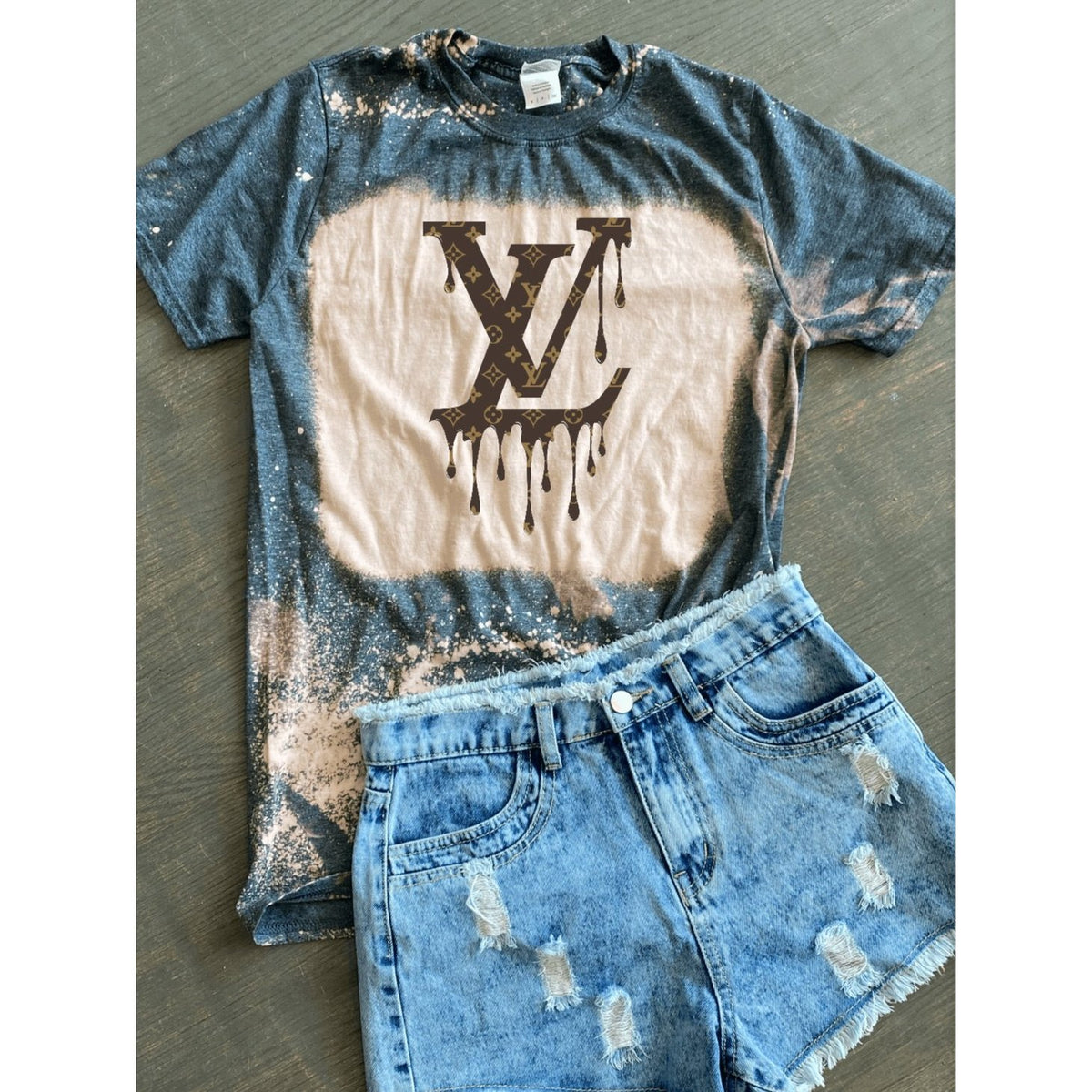 LV Drip Bleached Tee – Grace At Home Treasures