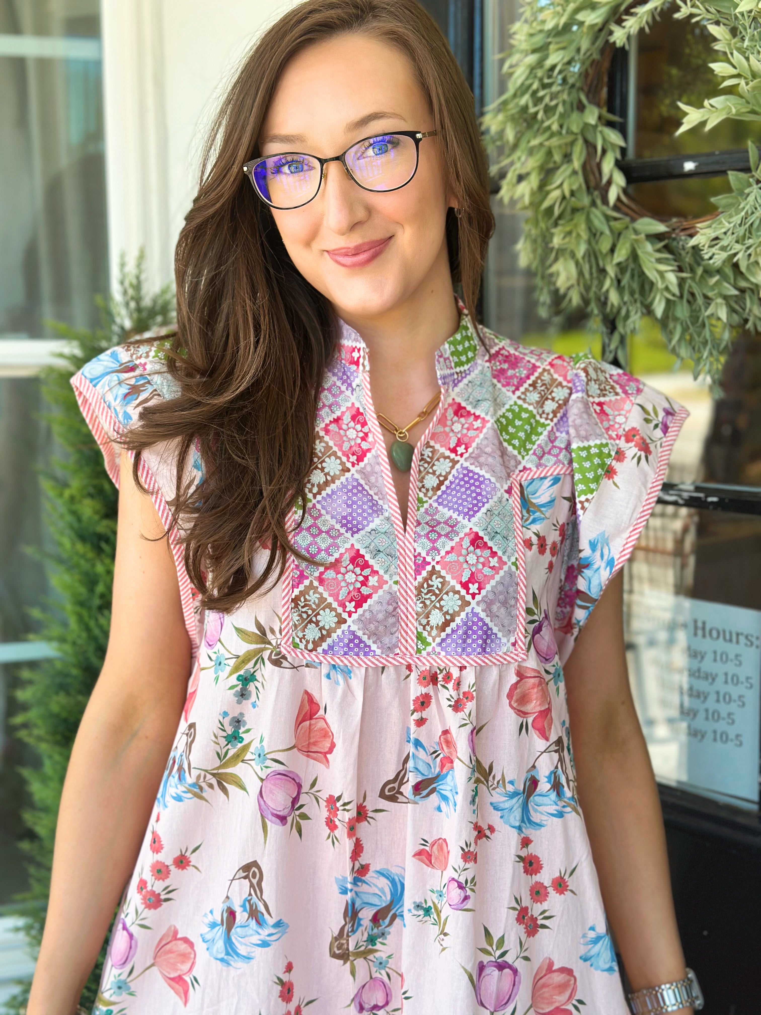 Pink Patchwork Garden Midi Dress – Grace At Home Treasures Pink Patchwork Garden Midi Dress – Grace At Home Treasures