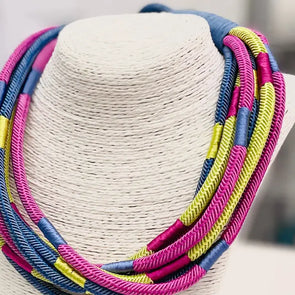 Periwinkle Multi Ava Slub Necklaces (8 Strand)