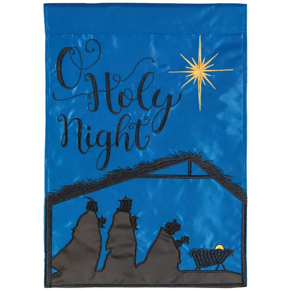 O Holy Night Creche Poly Garden Flag