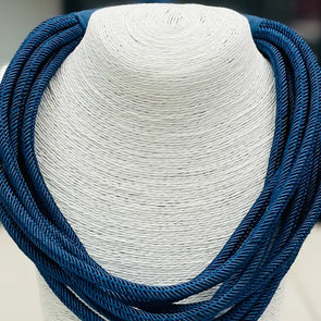 Navy Ava Slub Necklace (8 Strand)