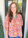 Cotton Pink Floral Top