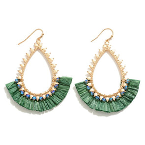 Feelin Extra Green Tassel Earrings