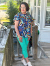 Aquamarine Junior Hyperstretch Pull On Capri With Side Slit