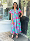Cotton Candy Floral Tiered Midi Dress