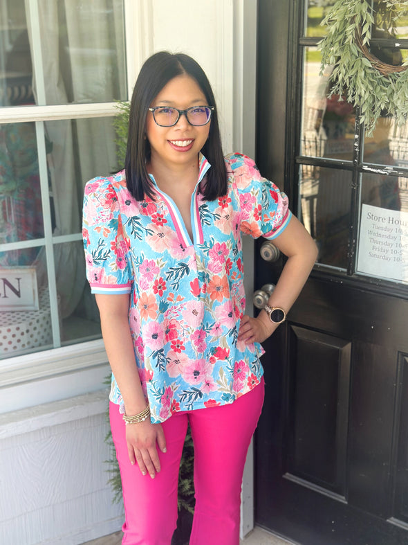 Bubblegum Floral Top