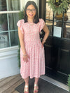 Pink Leopard Babydoll Midi Dress