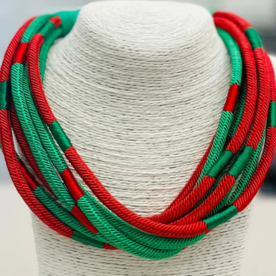 Christmas Multi Ava Slub Necklace (8 strand)