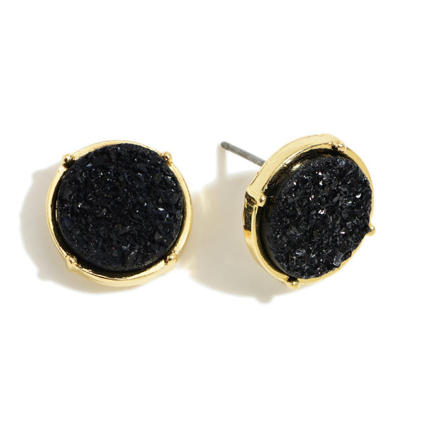 Round Druzy Stud Earrings (4 colors)