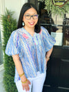 Purple Watercolor Aztec Top