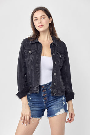 Black Classic Vintage Denim Jacket