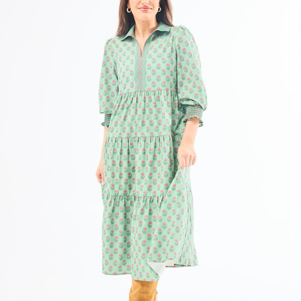 Green Floral Eleanor Dress