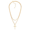 Layered Cross Necklace (Gold & Silver)