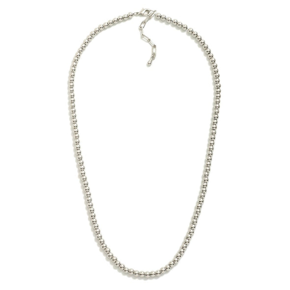 Metal Beaded Necklace (Gold & Silver)