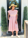 Pink Leopard Babydoll Midi Dress