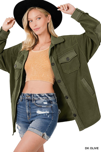 Oversized Basic Fleece Shacket (3 colors)