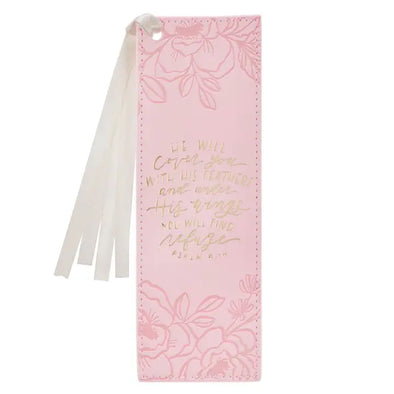 Bookmark Faux Leather Navy/Floral Printed It Is Well