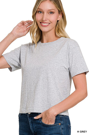 Cropped Crew Neck Tee (