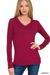 Brushed Microfiber LS V-neck Tee (5 Colors)