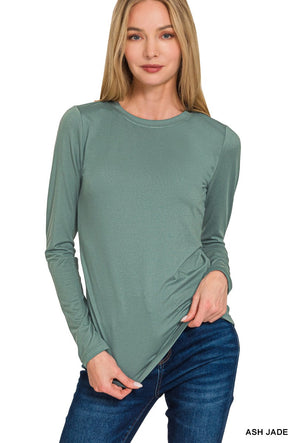 Brushed Microfiber LS Round Neck Tee (3 Colors)