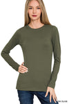 Brushed Microfiber LS Round Neck Tee (3 Colors)