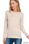 Brushed Microfiber LS Round Neck Tee (3 Colors)