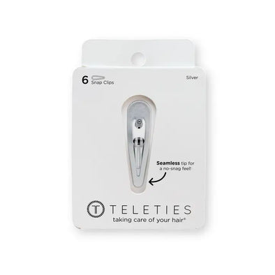 Teletie Snap Clip | Silver | 6 Count