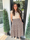 Leopard Smocked Waist Maxi Skirt