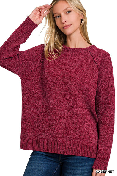 Cabernet Chenille Round Neck Sweater