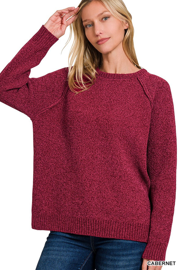 Cabernet Chenille Round Neck Sweater