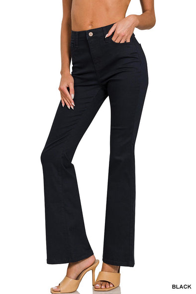 Black High Rise Bootcut Denim Pants