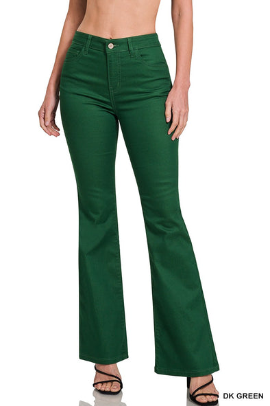 Dk Green High Rise Bootcut Denim Pants
