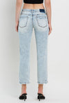 Mid Rise Crop Regular Straight Jeans