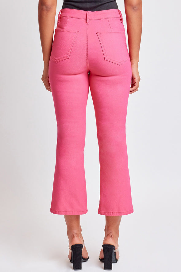 Fiery Coral Hyperstretch Cropped Kick Flare Pants