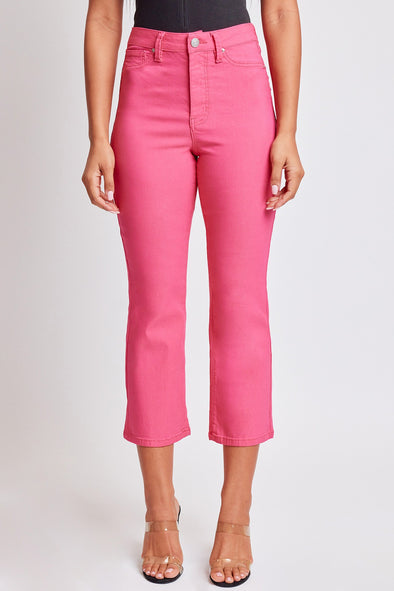 Fiery Coral Hyperstretch Cropped Kick Flare Pants