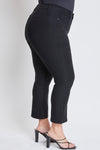 Plus Black Hyperstretch Cropped Kick Flare Pants