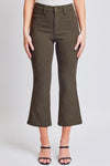 Dark Olive Hyperstretch Cropped Kick Flare