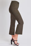 Dark Olive Hyperstretch Cropped Kick Flare