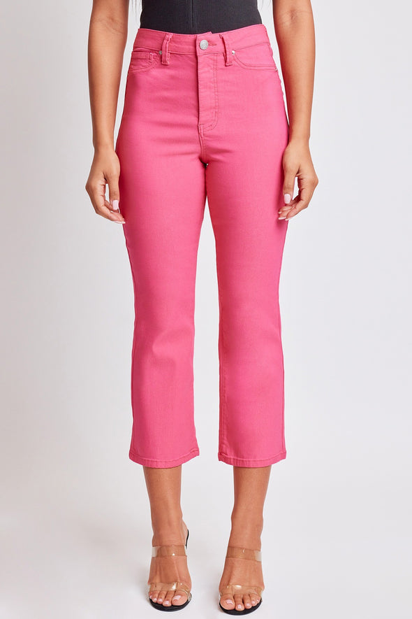 Fiery Coral Hyperstretch Cropped Kick Flare