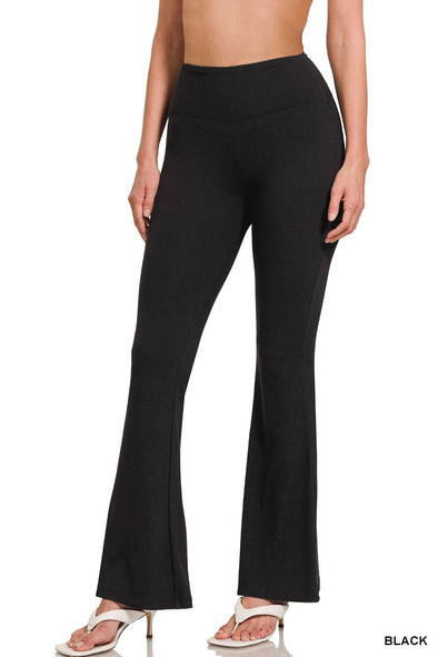 Black Buttery Soft Flare Leg High Waist Yoga Pants