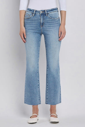 Medium Wash High Rise Kick Flare Jeans
