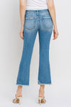 Medium Wash Mid Rise Mini Crop Bootcut Jeans