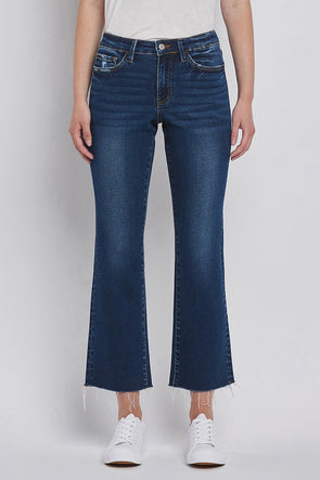 High Rise Cropped Mini Bootcut Jeans