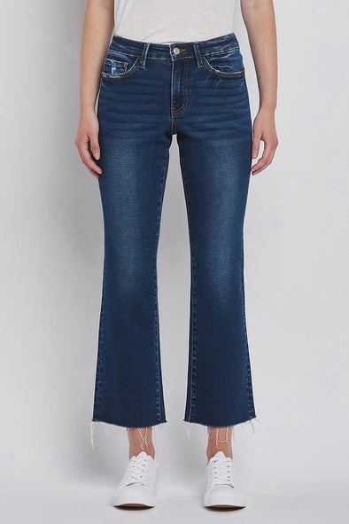 High Rise Cropped Mini Bootcut Jeans