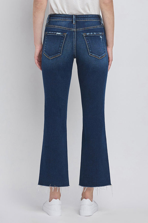 High Rise Cropped Mini Bootcut Jeans