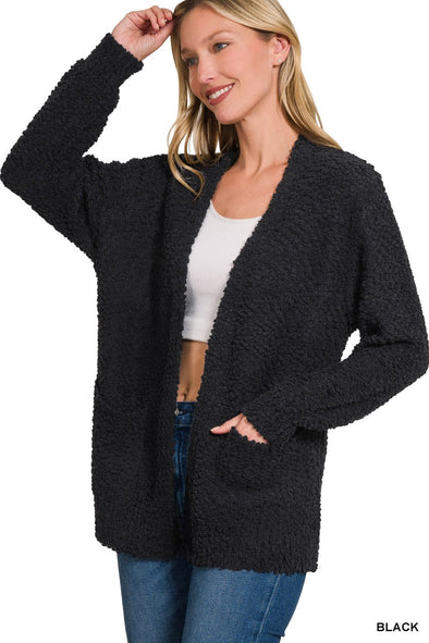 Black Popcorn Cardigan