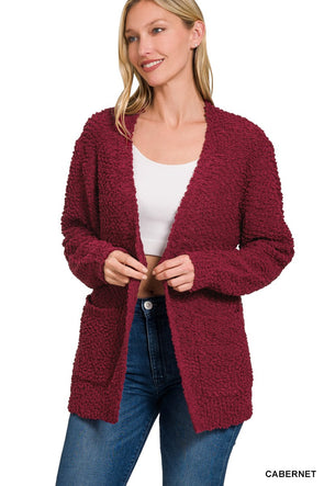 Cabernet Popcorn Cardigan (S-L)