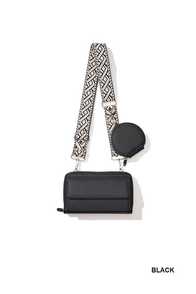 Vegan Leather Crossbody Wallet Duo Bag (4 Colors)