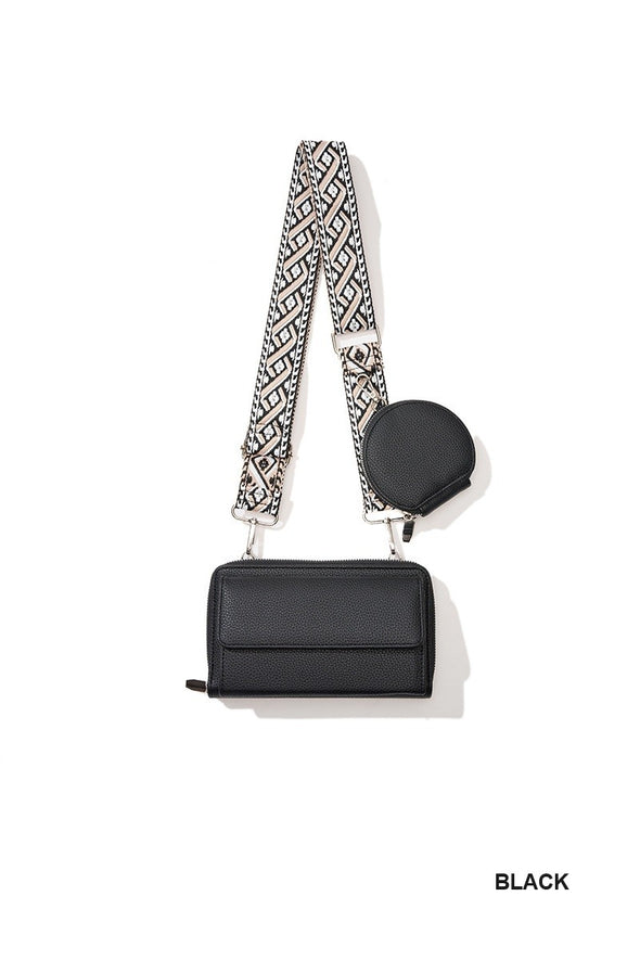 Vegan Leather Crossbody Wallet Duo Bag (4 Colors)