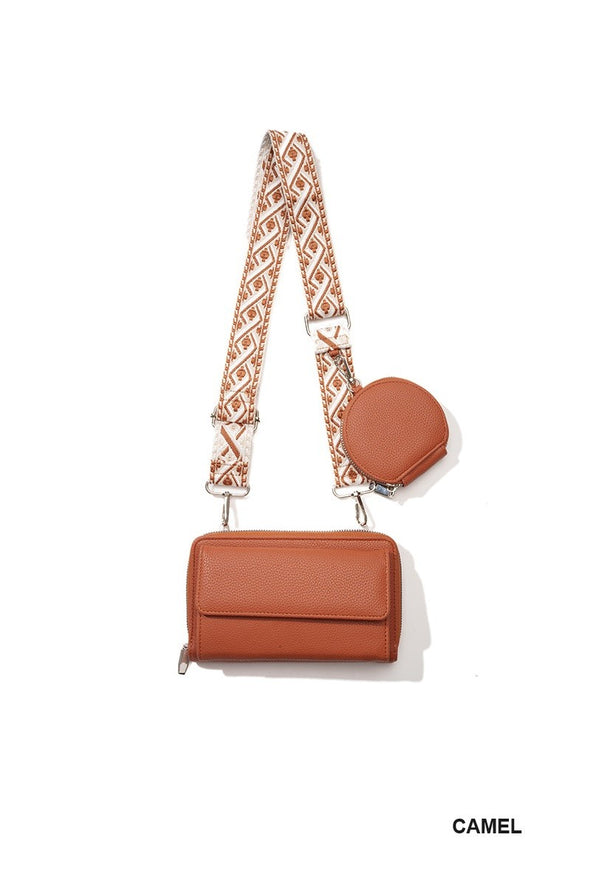 Vegan Leather Crossbody Wallet Duo Bag (4 Colors)